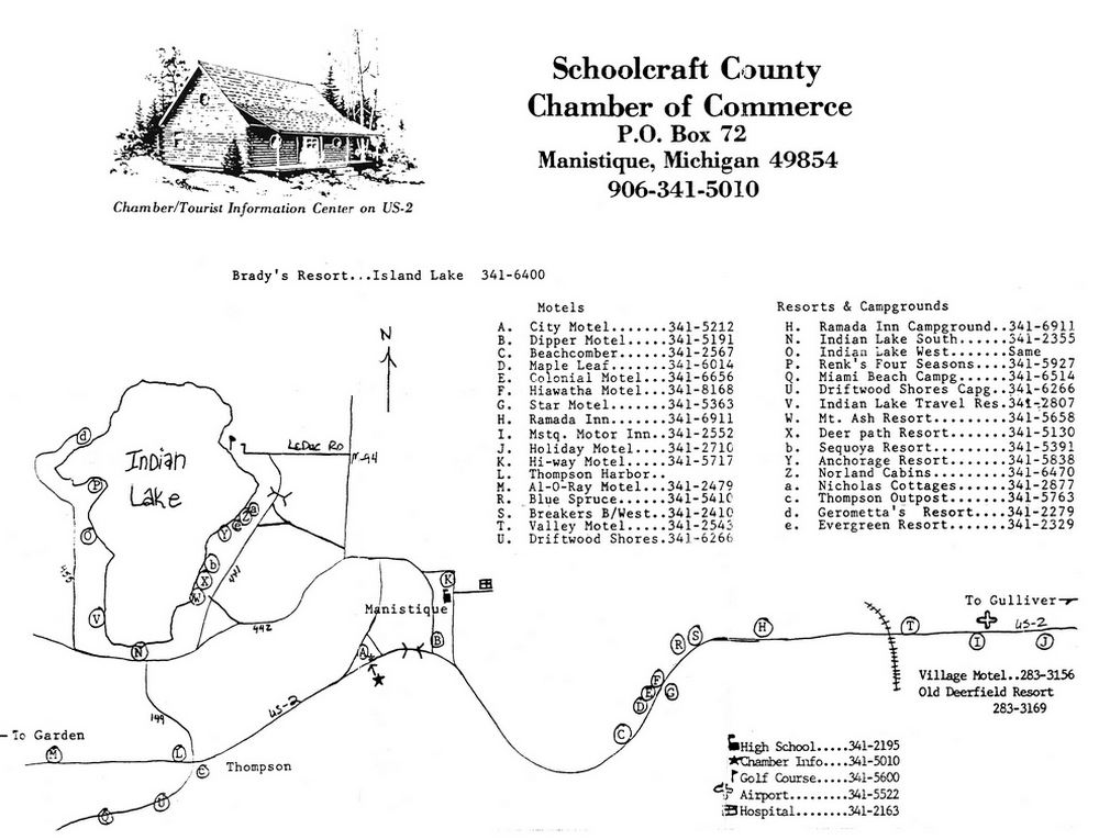 Hi-Way Motel - Handy Map Of Manistique Area Motels